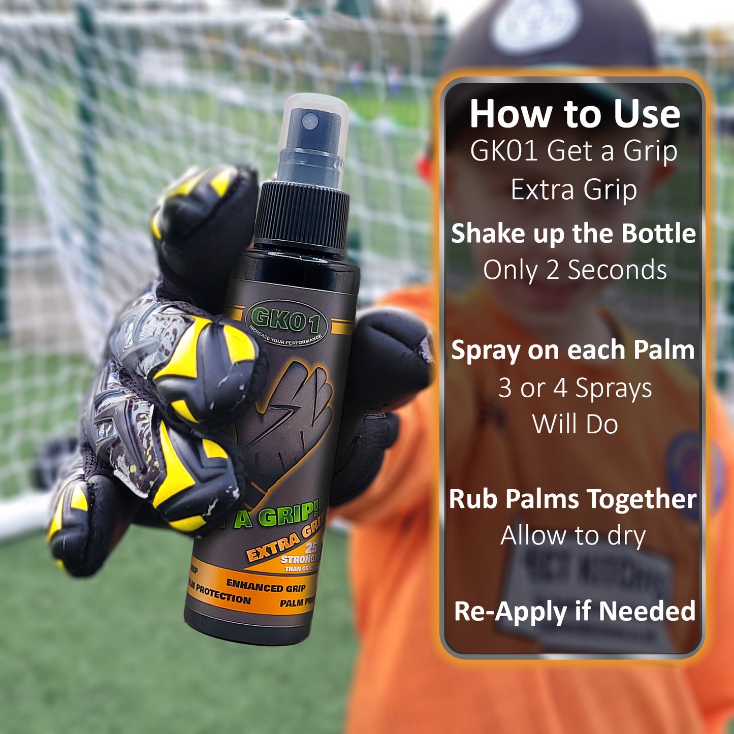 GK01 Get a Grip EXTRA GRIP Goalkeeper Glove Grip Spray, 120ml