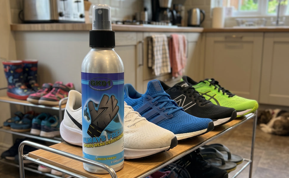 Gk01 Always Fresh - Football Boot & Goalkeeper Glove Freshener & Deodoriser Spray - Lemon Fresh Scent - 120ml